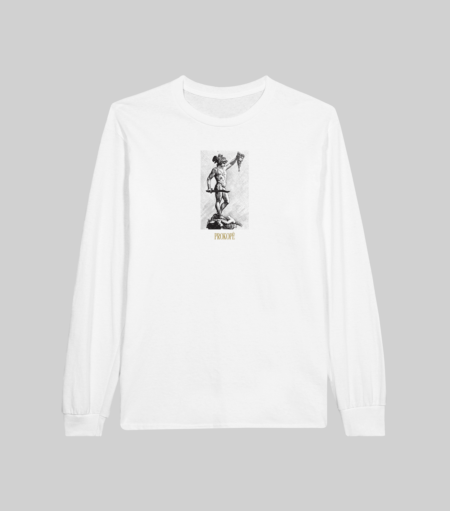 🏛️ Long Sleeve T-Shirt Perseus & Medusa - WHITE