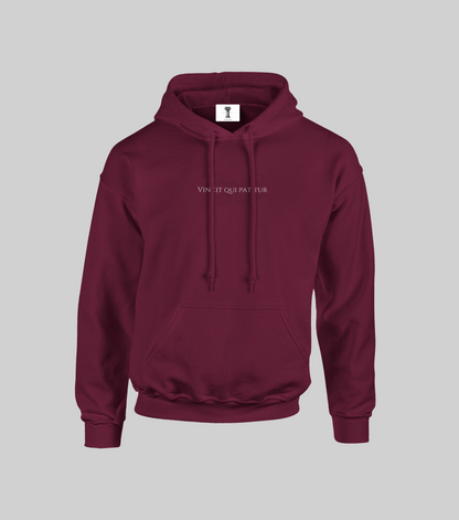 🛡️ Hoodie "Vincit Qui Patitur" – Resiste. Vence. Trasciende. MAROON