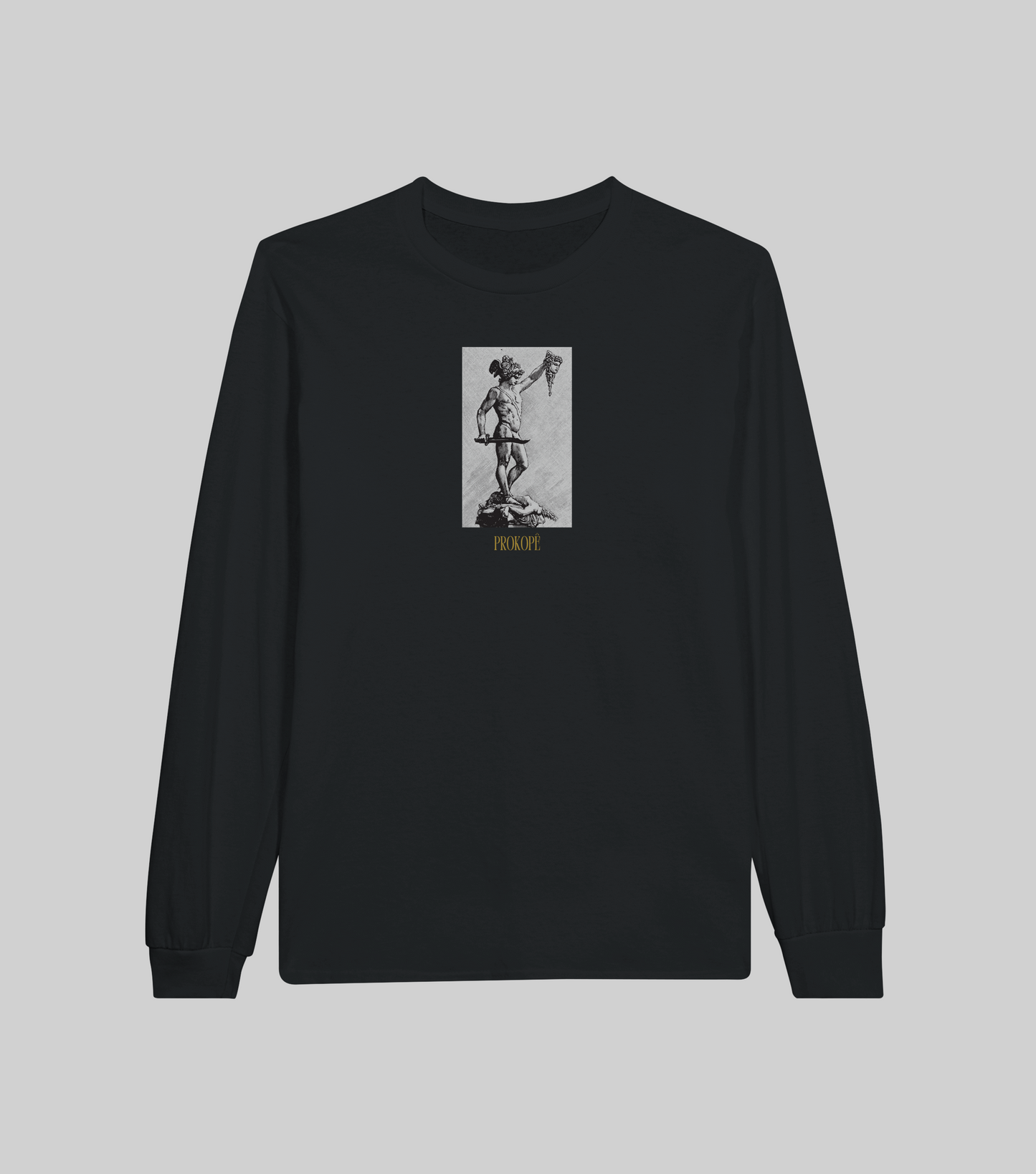 🏛️ Long Sleeve T-Shirt Perseus & Medusa - BLACK